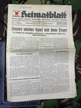 Lade das Bild in den Galerie-Viewer, Original WW2 German Party Heimatblatt Political Newspaper - 18th August 1938
