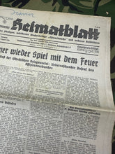 Lade das Bild in den Galerie-Viewer, Original WW2 German Party Heimatblatt Political Newspaper - 18th August 1938
