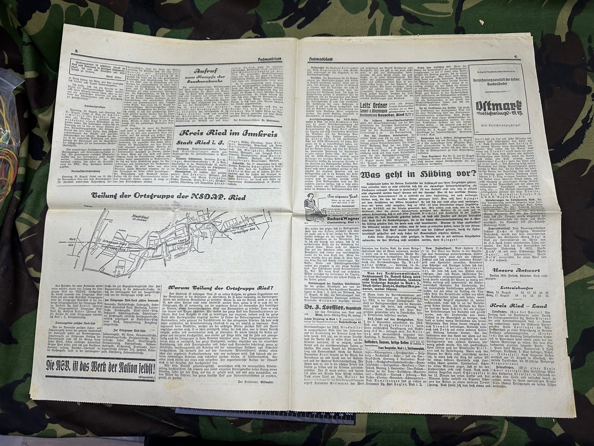 Original WW2 German Party Heimatblatt Political Newspaper - 18th August 1938 - The Militaria Shop