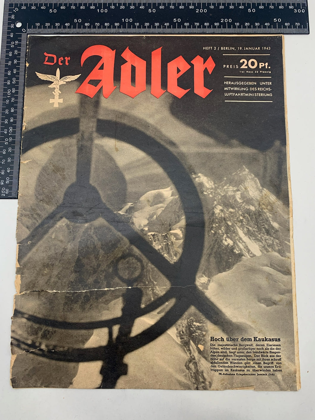Der Adler Luftwaffe Magazine Original WW2 German - 19th January 1943
