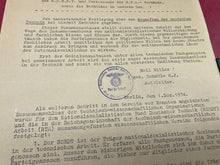 Load image into Gallery viewer, Interesting WW2 German Letter from the NSBDT 1934 Dated With Stamp.
