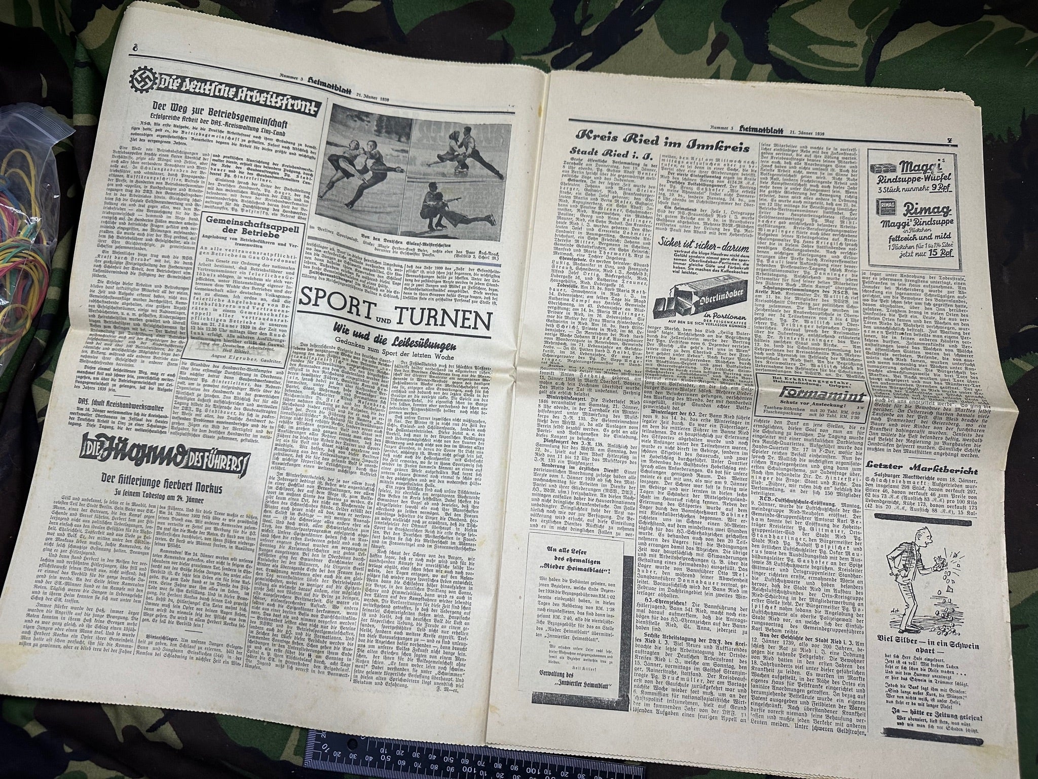 Original WW2 German Party Heimatblatt Political Newspaper - 21st January 1939 - The Militaria Shop