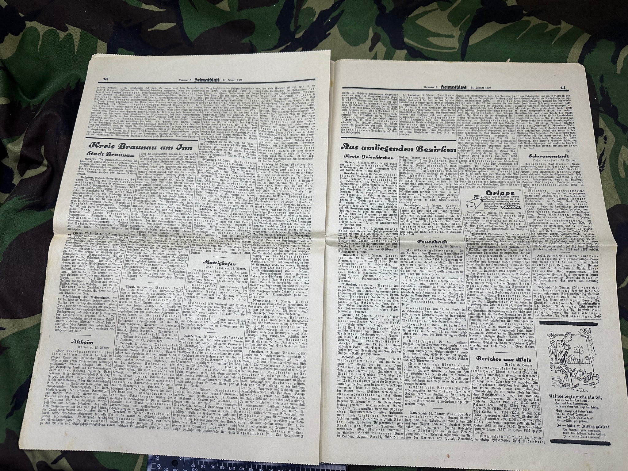 Original WW2 German Party Heimatblatt Political Newspaper - 21st January 1939 - The Militaria Shop