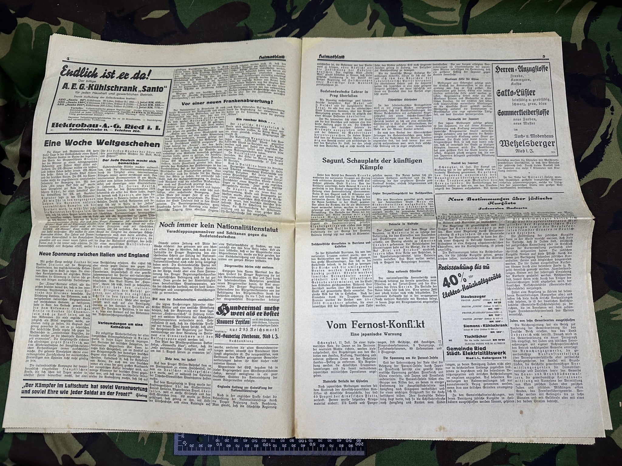 Original WW2 German Party Heimatblatt Political Newspaper - 14th July 1938 - The Militaria Shop