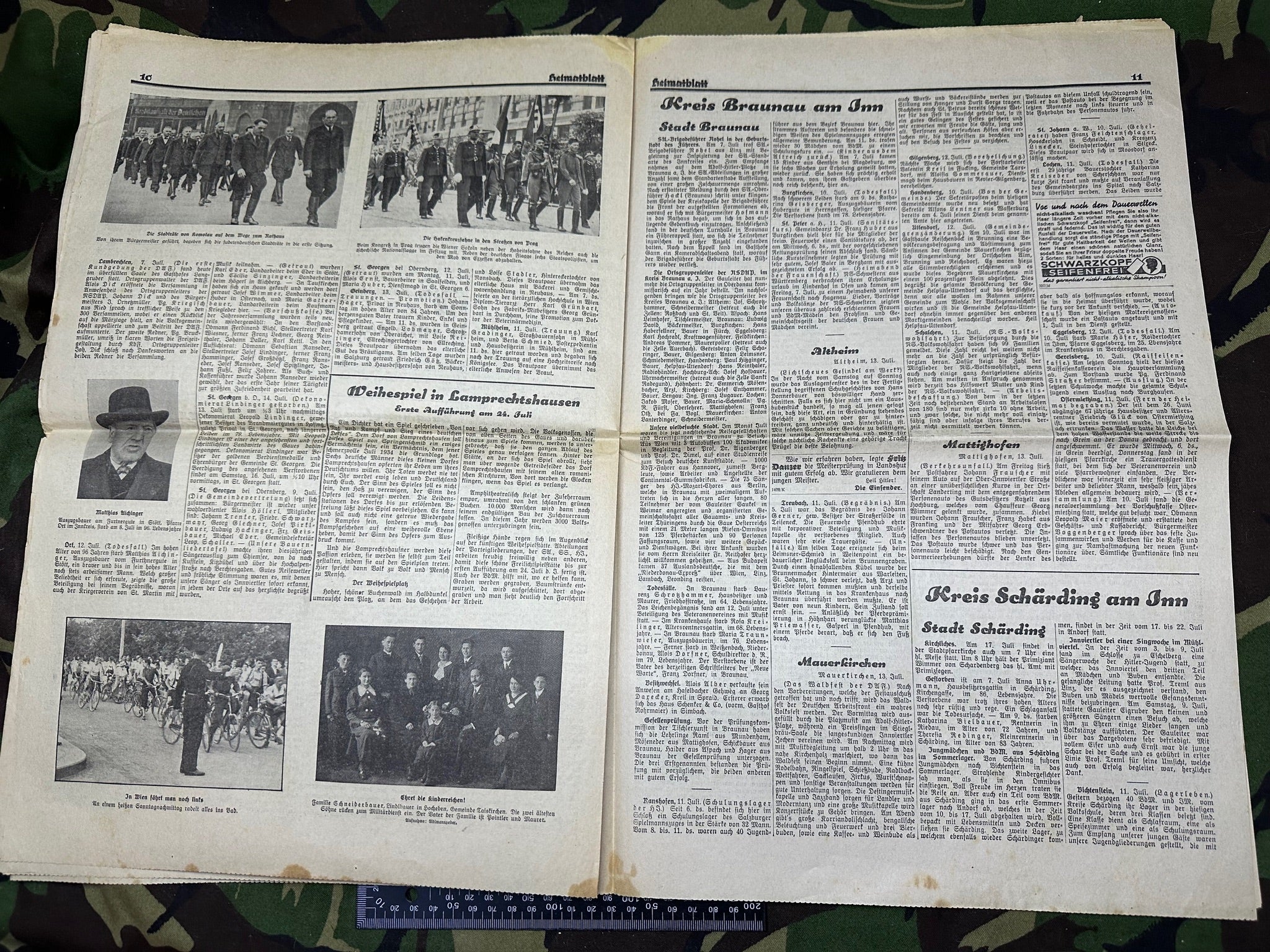 Original WW2 German Party Heimatblatt Political Newspaper - 14th July 1938 - The Militaria Shop