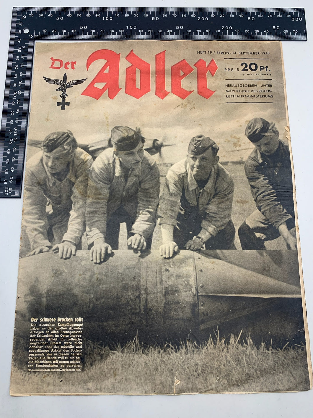 Der Adler Luftwaffe Magazine Original WW2 German - 14th September 1943
