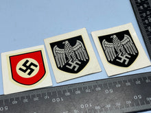 Load image into Gallery viewer, Group of 3 WW2 German Helmet Decals
