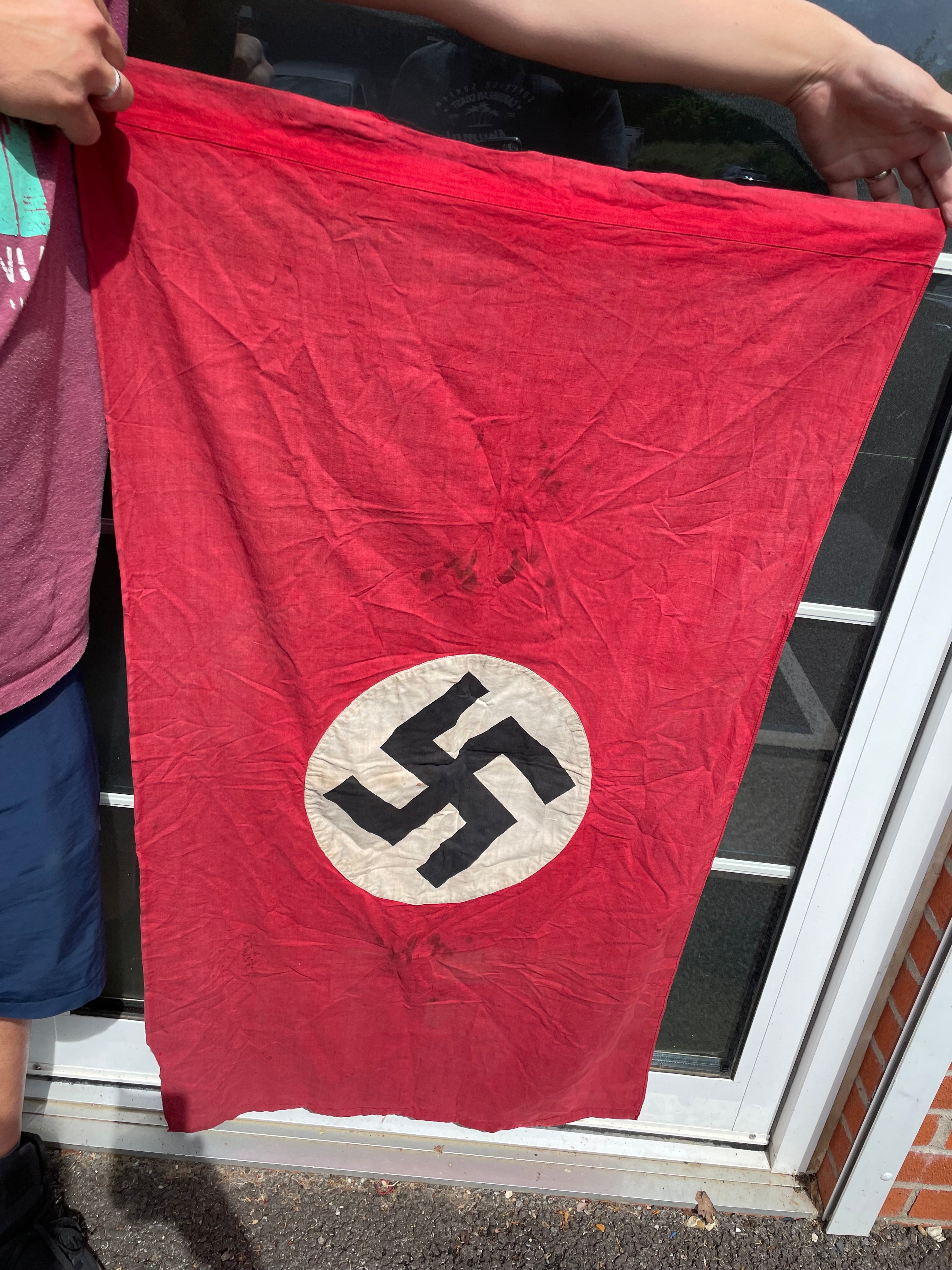 Original WW2 German Party Banner / Flag - 50 x 29 inches - The Militaria Shop