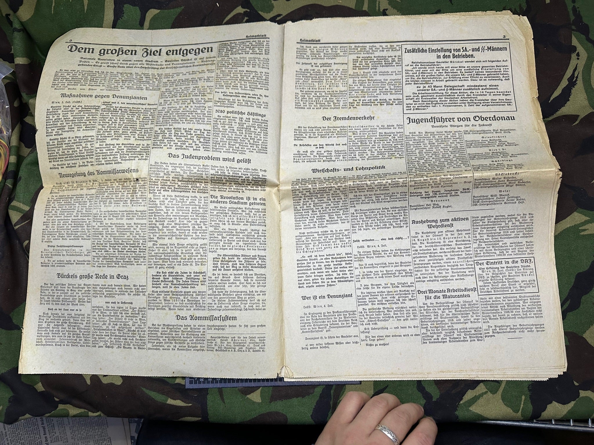 Original WW2 German Party Heimatblatt Political Newspaper - 7th July 1938 - The Militaria Shop