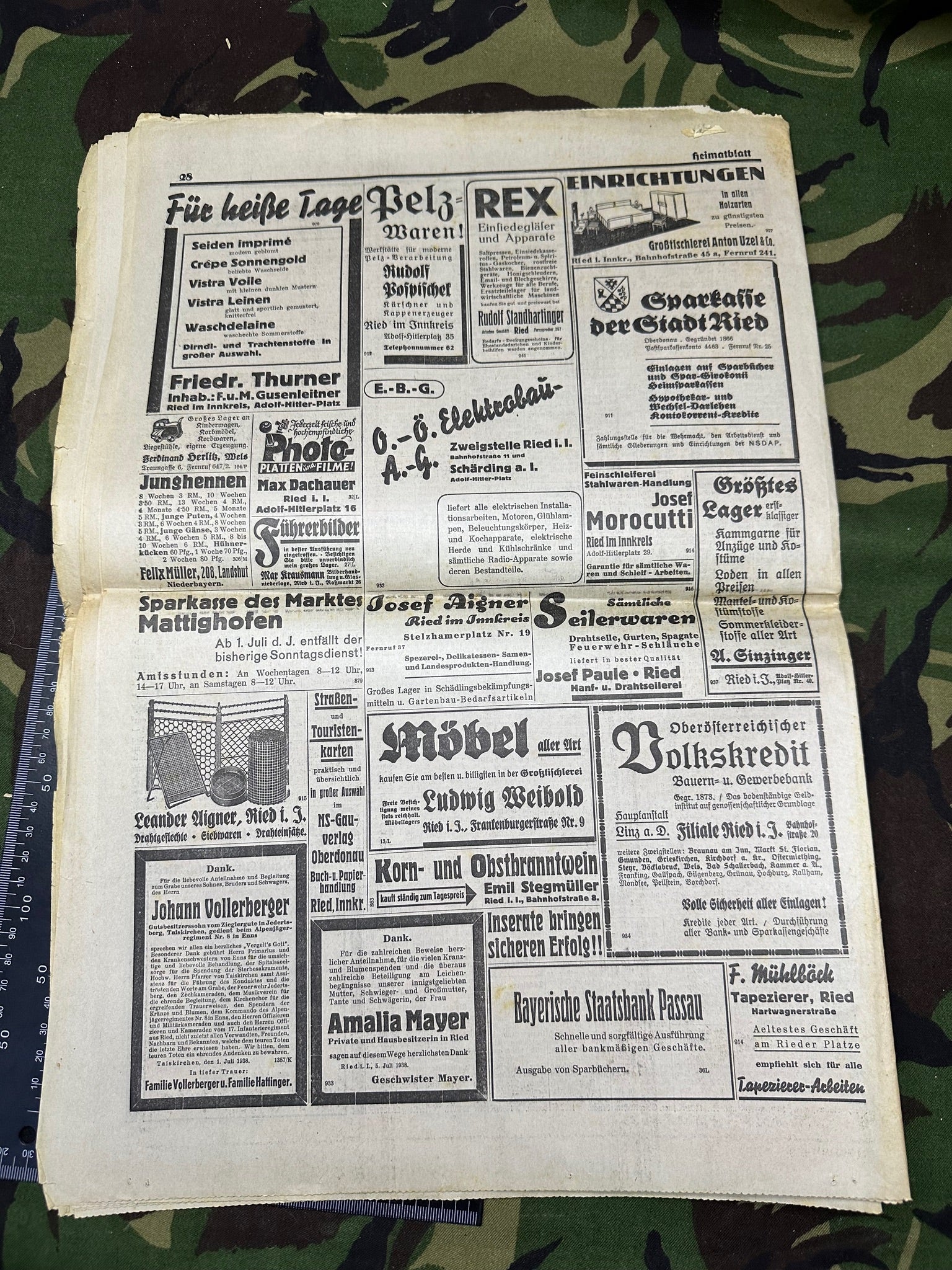 Original WW2 German Party Heimatblatt Political Newspaper - 7th July 1938 - The Militaria Shop