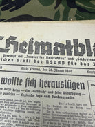 Original WW2 German Party Heimatblatt Political Newspaper - 26th January 1940 - The Militaria Shop