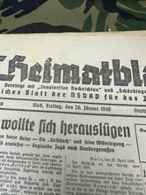 Charger l&#39;image dans la galerie, Original WW2 German Nazi Party Heimatblatt Political Newspaper - 26th January 1940
