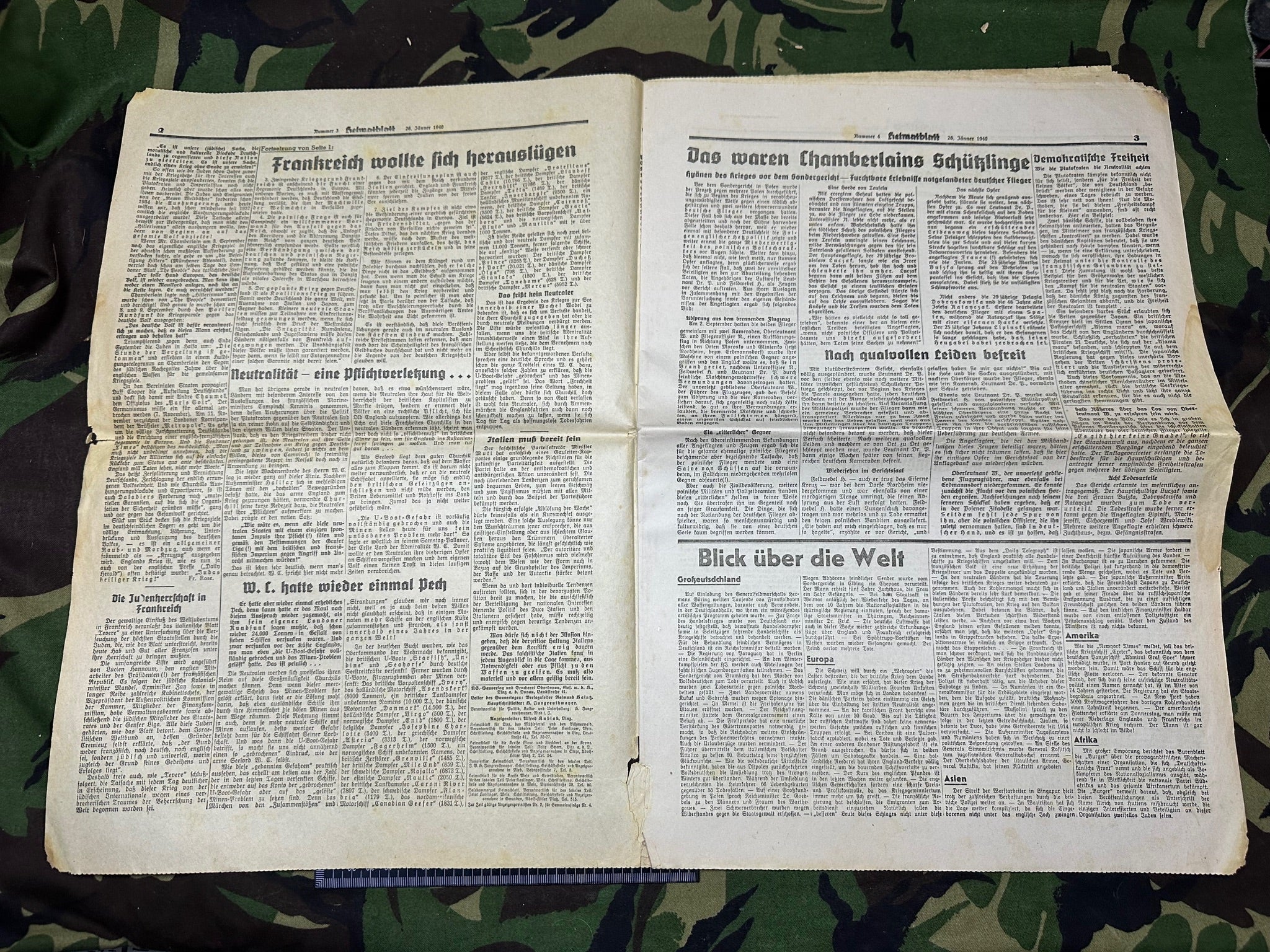 Original WW2 German Party Heimatblatt Political Newspaper - 26th January 1940 - The Militaria Shop