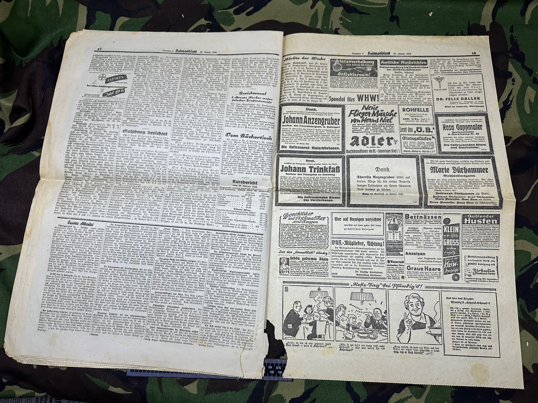 Original WW2 German Party Heimatblatt Political Newspaper - 26th January 1940 - The Militaria Shop