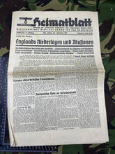 Load image into Gallery viewer, Original WW2 German Nazi Party Heimatblatt Political Newspaper - 1st November 1940

