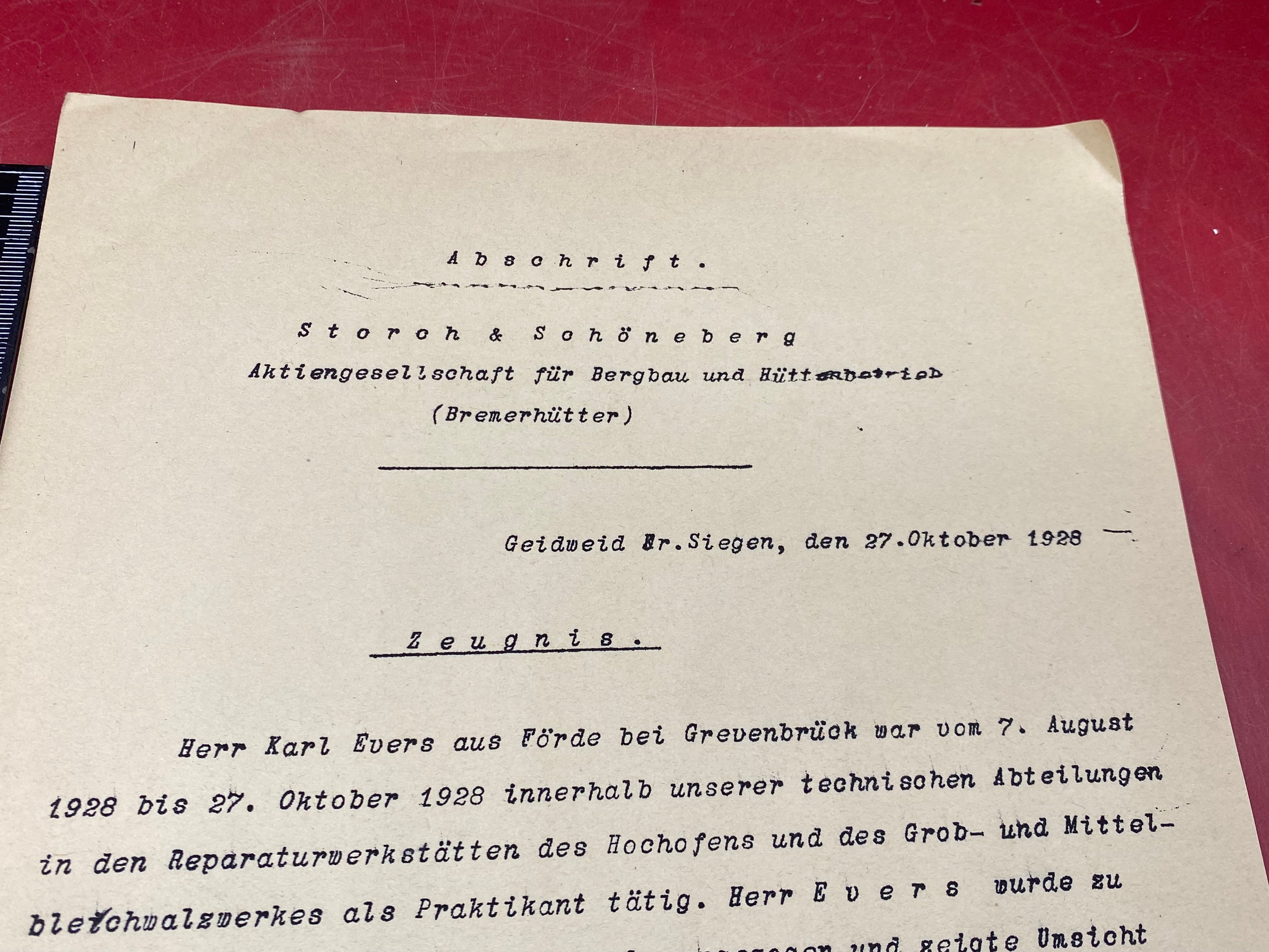 A WW2 German Document Dated 1934. Interesting Original Paper with Stamp - The Militaria Shop