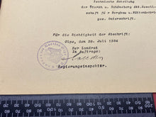 Charger l&#39;image dans la galerie, A WW2 German Document Dated 1934. Interesting Original Paper with Stamp
