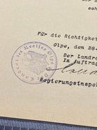 A WW2 German Document Dated 1934. Interesting Original Paper with Stamp - The Militaria Shop
