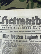 Original WW2 German Heimatblatt Political Newspaper - 29th September 1939 - The Militaria Shop