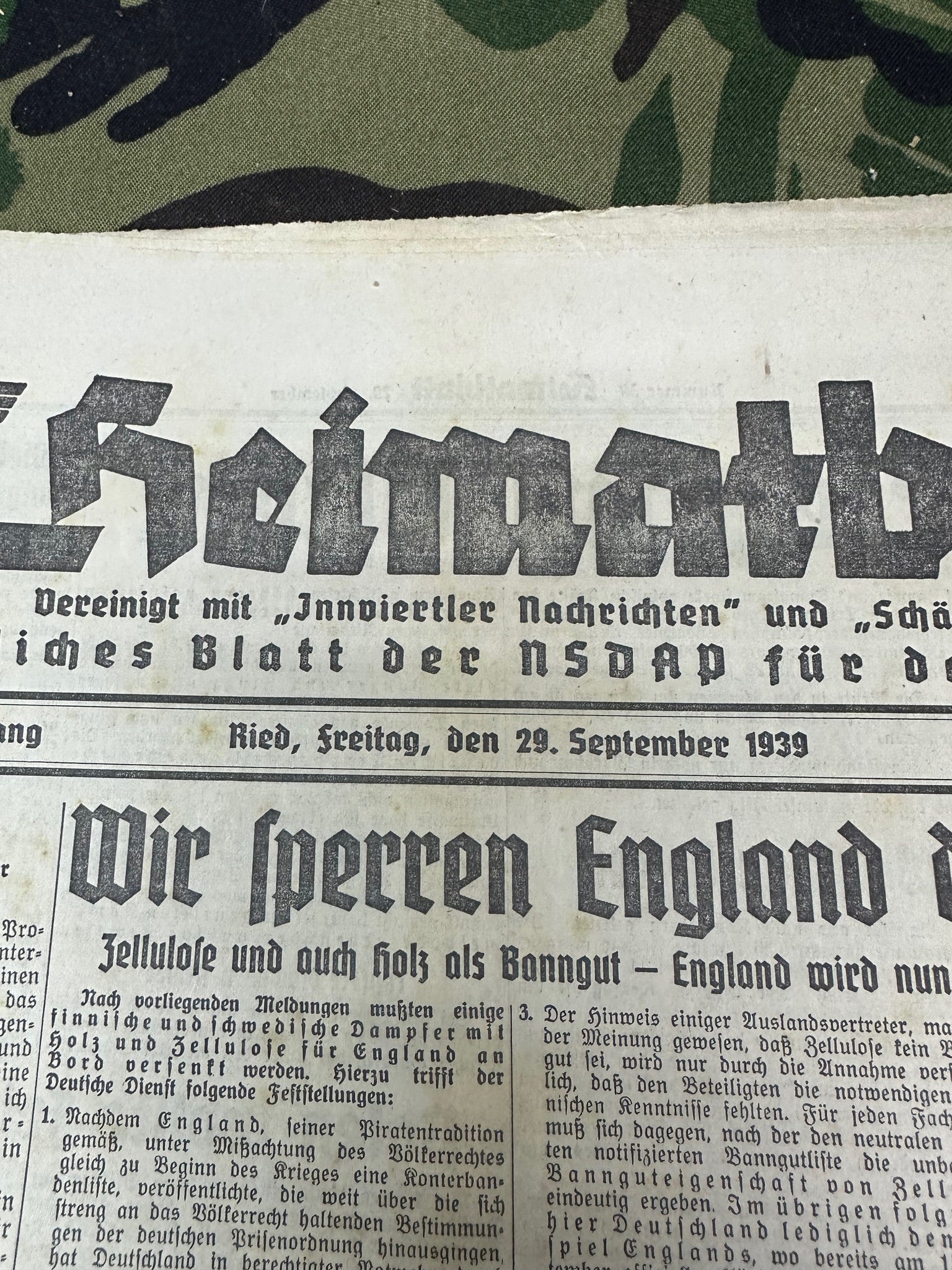 Original WW2 German Heimatblatt Political Newspaper - 29th September 1939 - The Militaria Shop