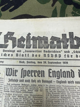 Load image into Gallery viewer, Original WW2 German Heimatblatt Political Newspaper - 29th September 1939 - The Militaria Shop
