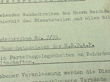 Load image into Gallery viewer, A 2 Page WW2 German NSDAP Document Dated 1935. With Stamp etc.
