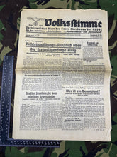 Load image into Gallery viewer, Original WW2 German NSDAP VOLKSSTIMME Political Newspaper - 6th July 1938 - The Militaria Shop
