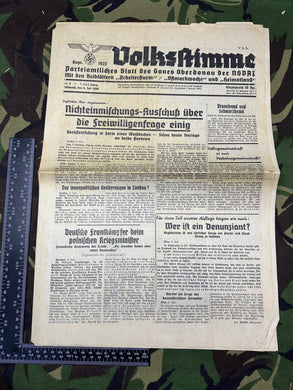 Original WW2 German NSDAP VOLKSSTIMME Political Newspaper - 6th July 1938 - The Militaria Shop