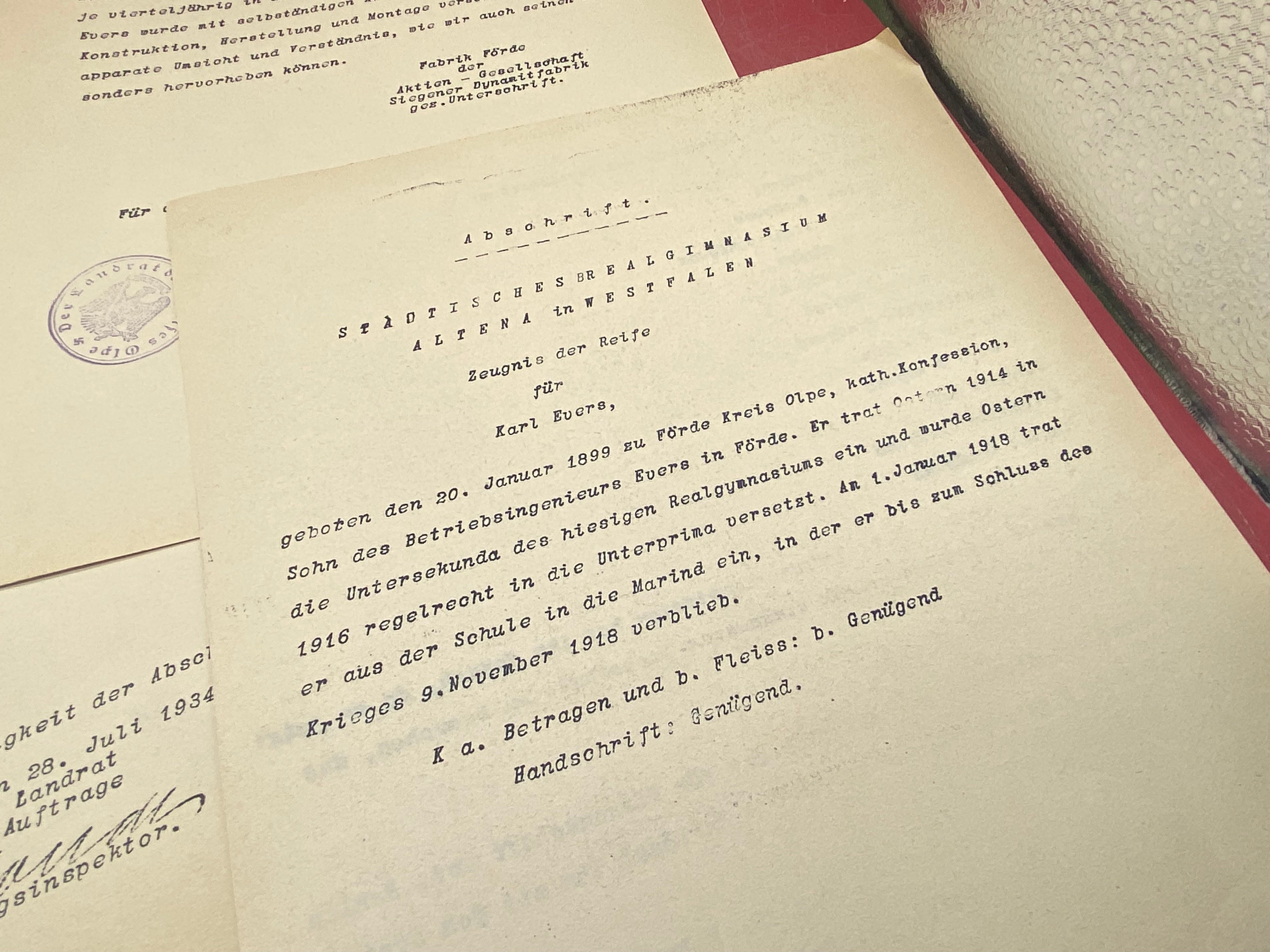A group of WW2 German 1930 Dated Documents. With Stamps etc - The Militaria Shop