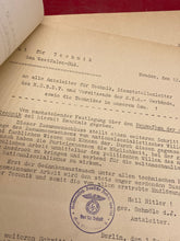 Load image into Gallery viewer, A group of WW2 German 1935 Dated NSDAP Documents. With Stamps etc
