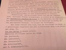 Charger l&#39;image dans la galerie, A WW2 German 1935 Dated NSDAP Document. With Stamps etc
