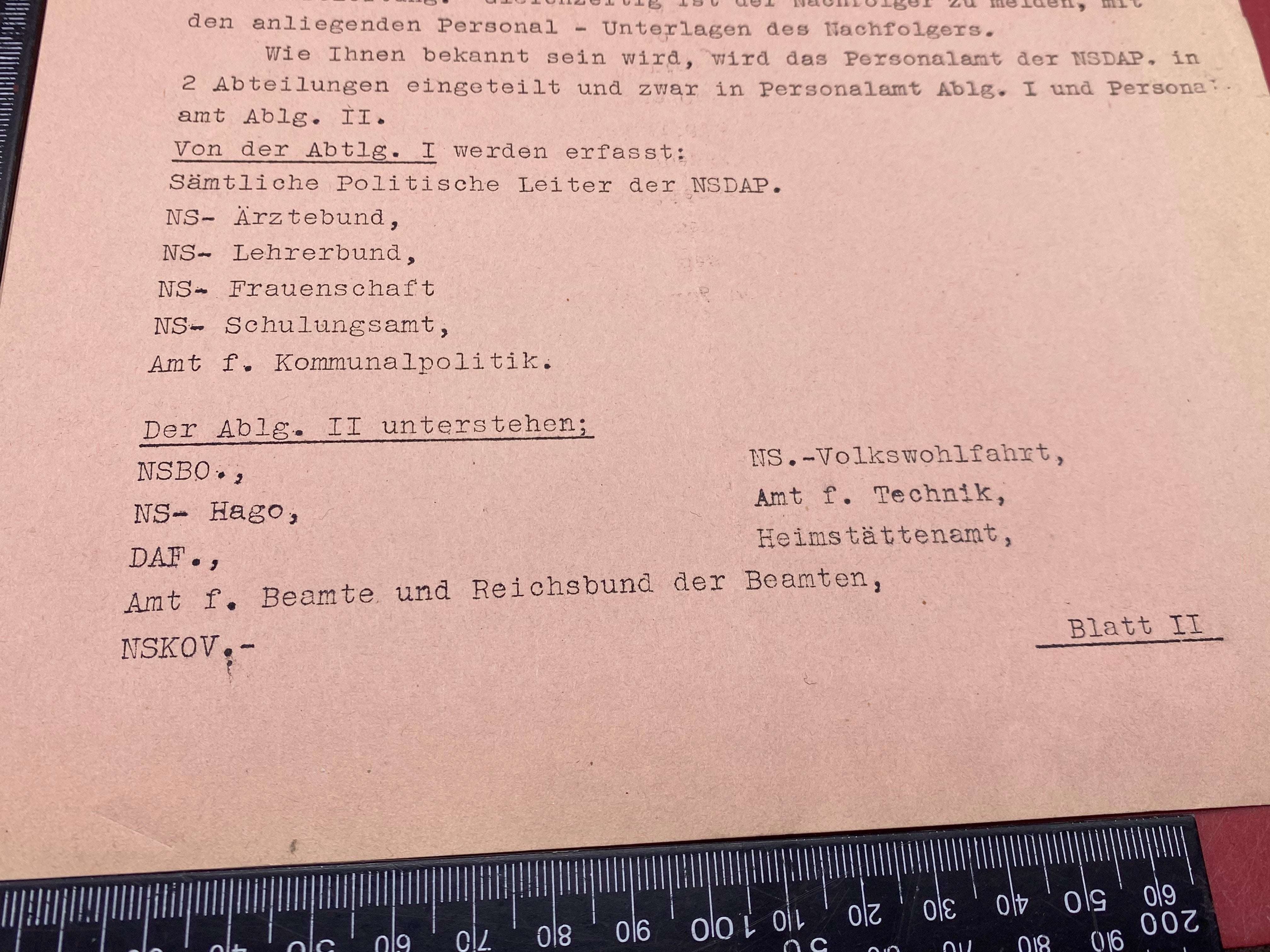 A WW2 German 1935 Dated NSDAP Document. With Stamps etc - The Militaria Shop
