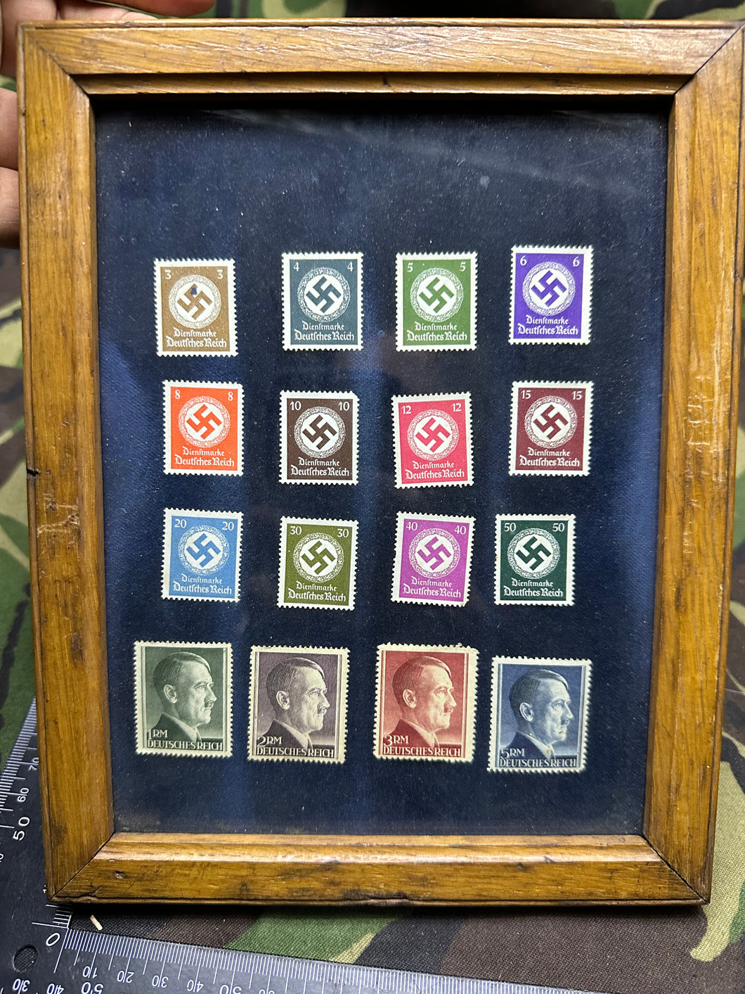 Display frame of Deutsches Reich / Hitler Postage Stamps