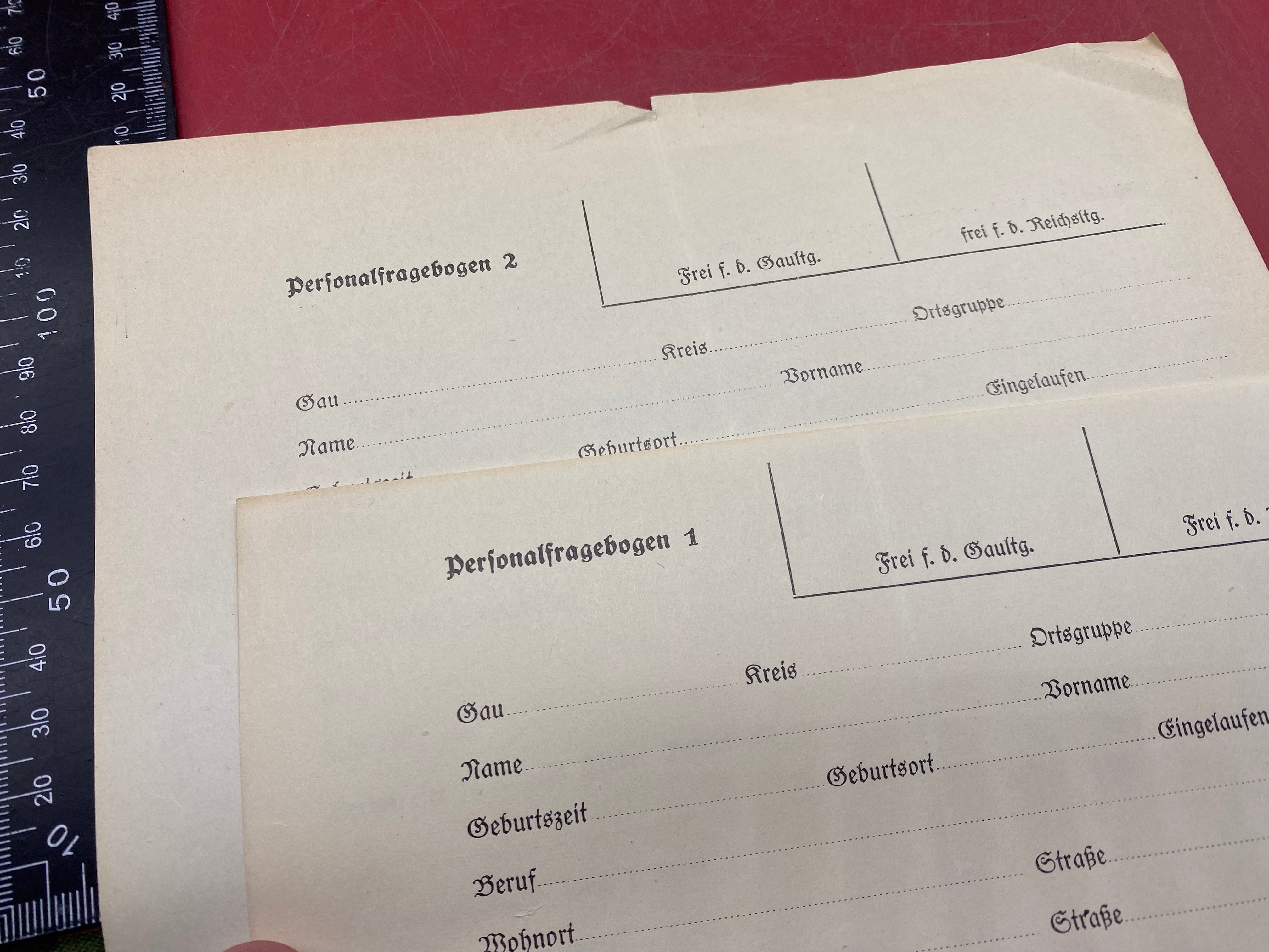 An Interesting Pair of NSADP Forms. - The Militaria Shop