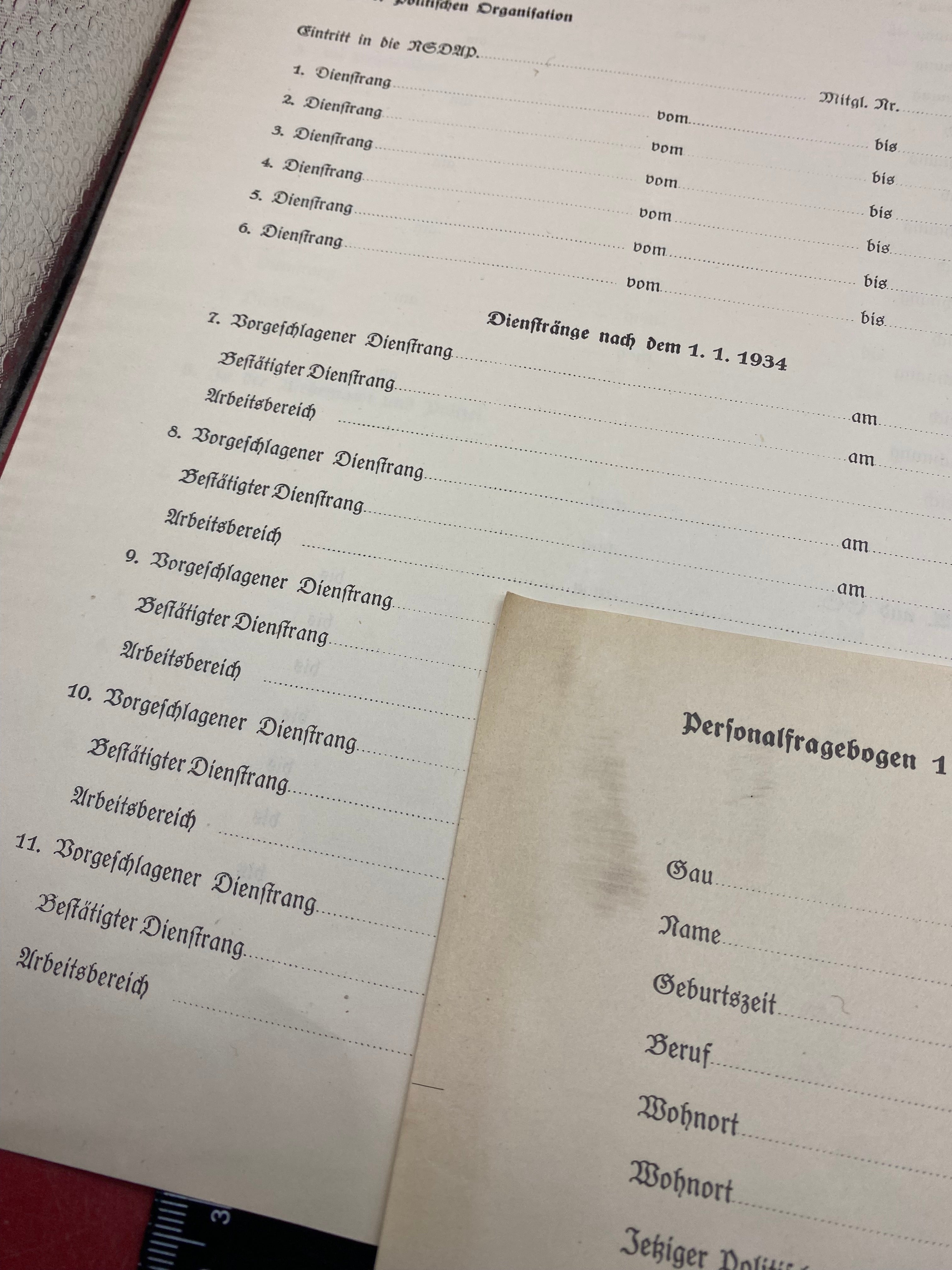 An Interesting Group of Three NSADP Forms. - The Militaria Shop
