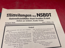 Load image into Gallery viewer, WW2 German NSBDT Leaflet - Possibly Technical Engineering Related.
