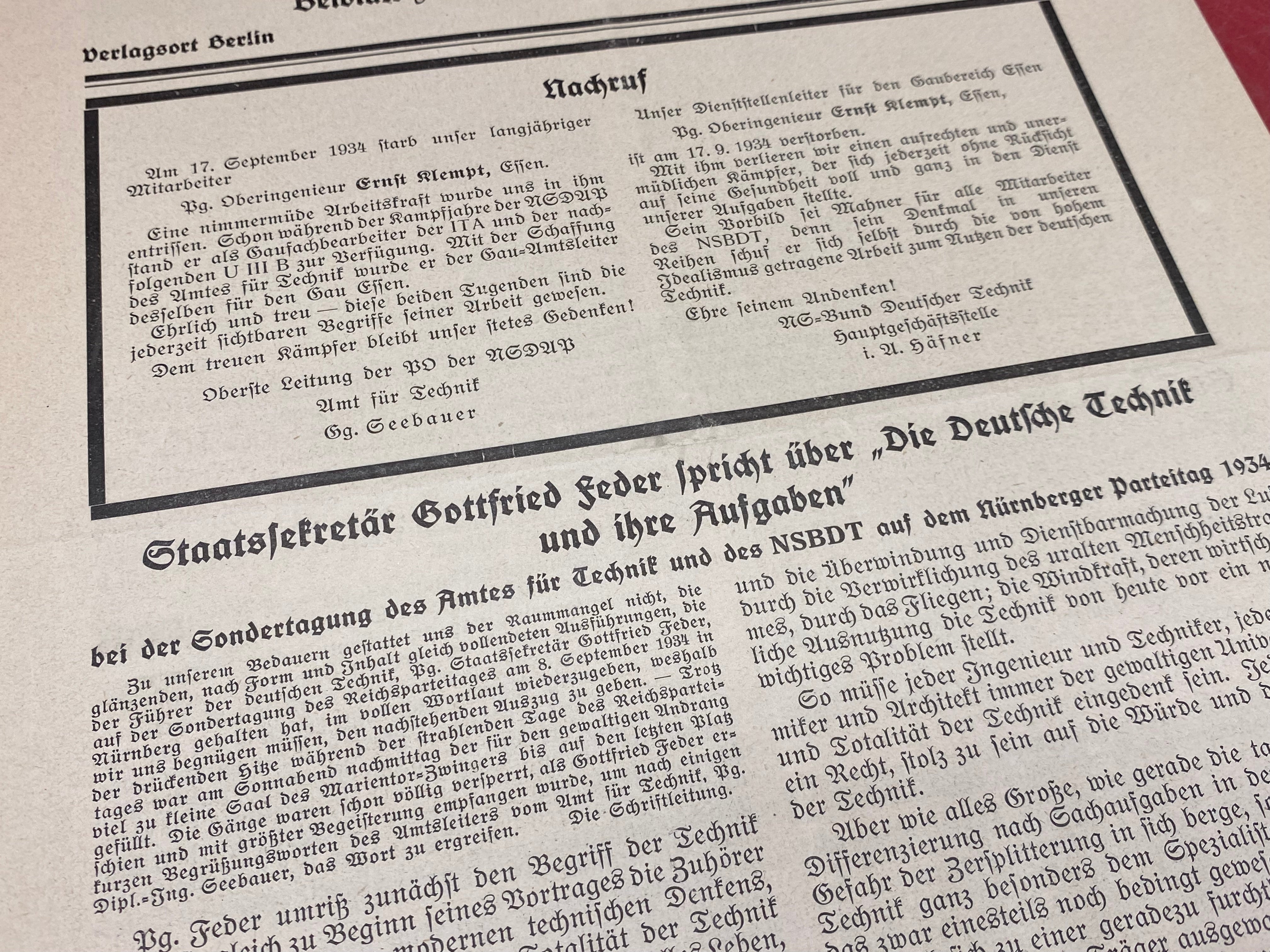WW2 German NSBDT Leaflet - Possibly Technical Engineering Related. - The Militaria Shop