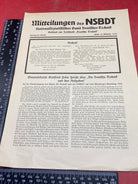 WW2 German NSBDT Leaflet - Possibly Technical Engineering Related - The Militaria Shop