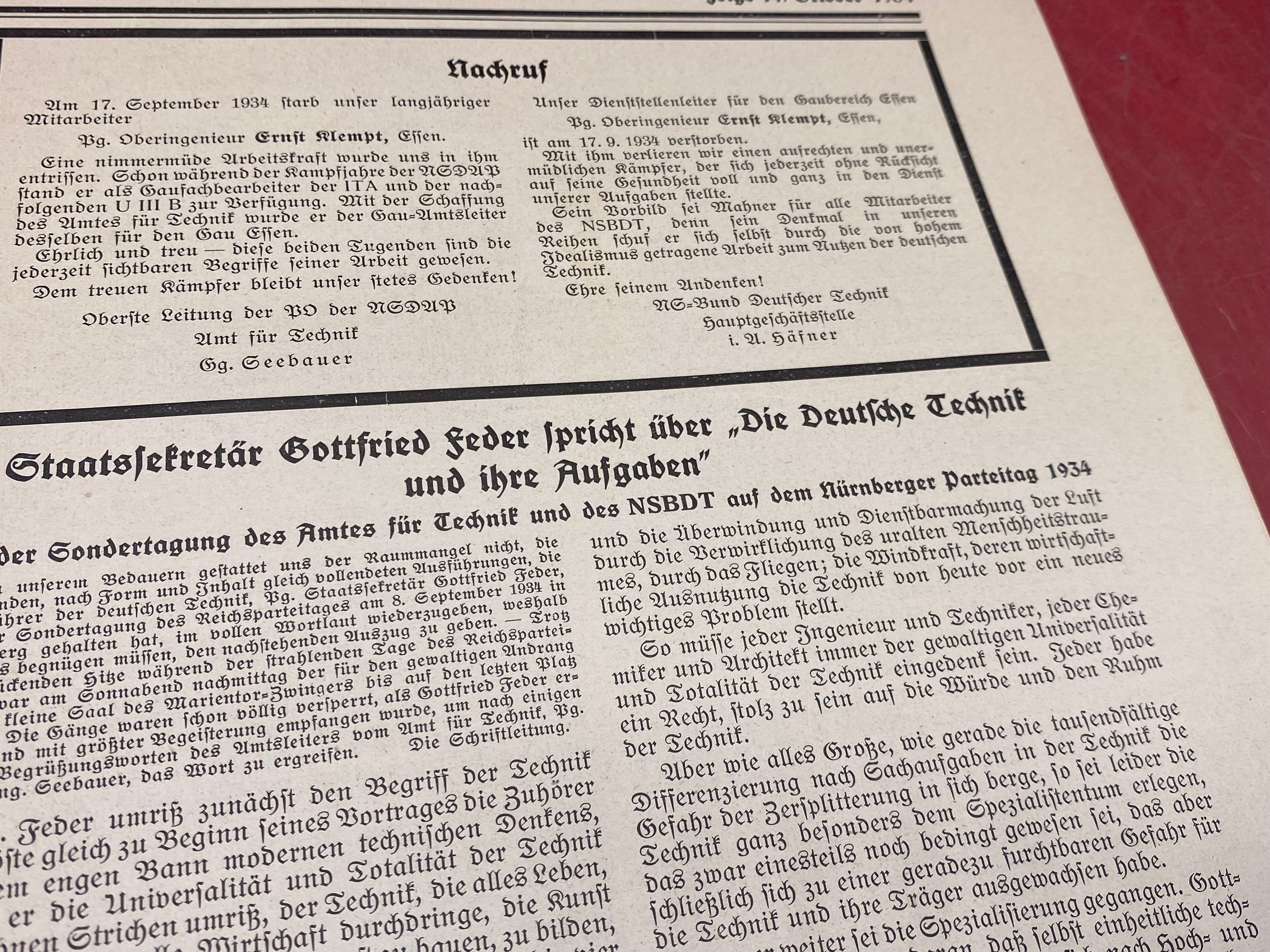WW2 German NSBDT Leaflet - Possibly Technical Engineering Related - The Militaria Shop