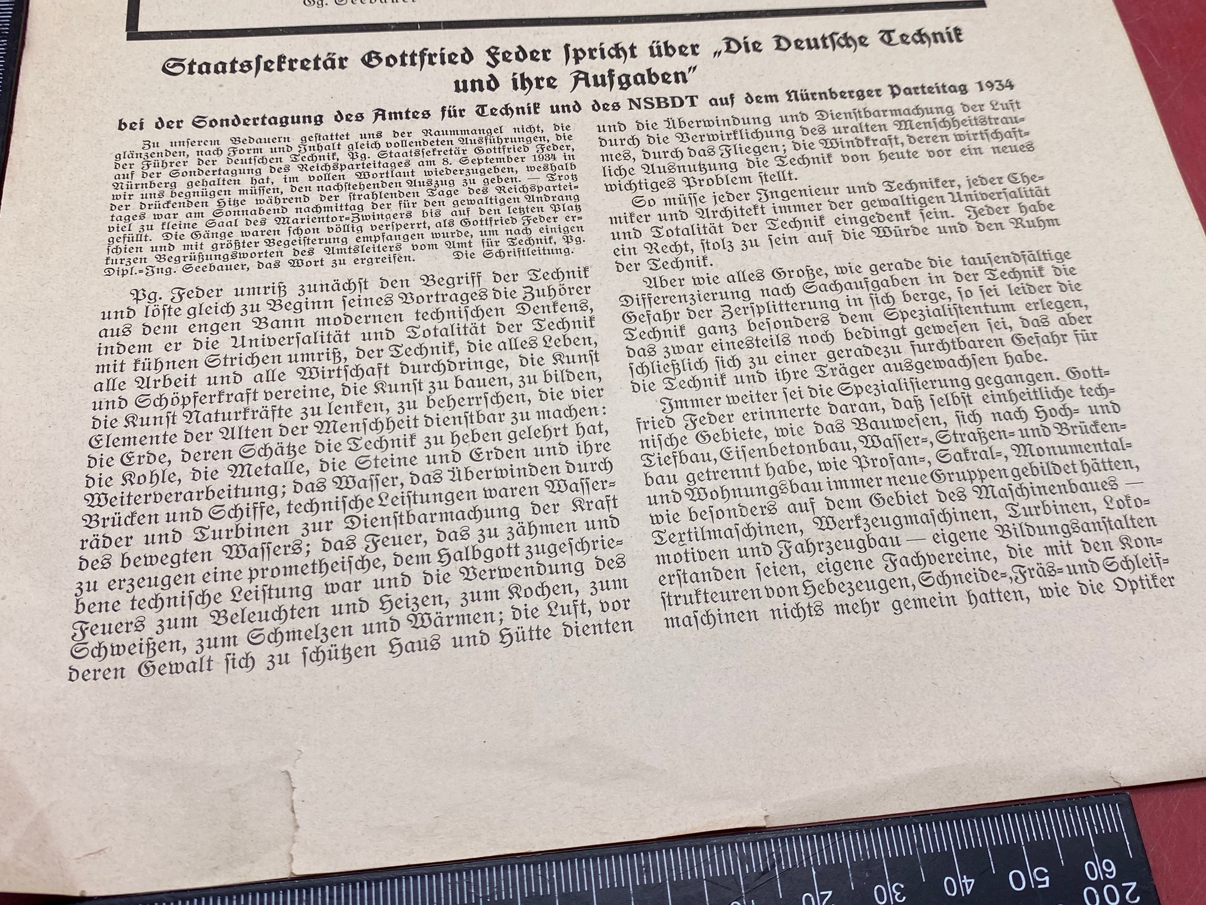 WW2 German NSBDT Leaflet - Possibly Technical Engineering Related - The Militaria Shop