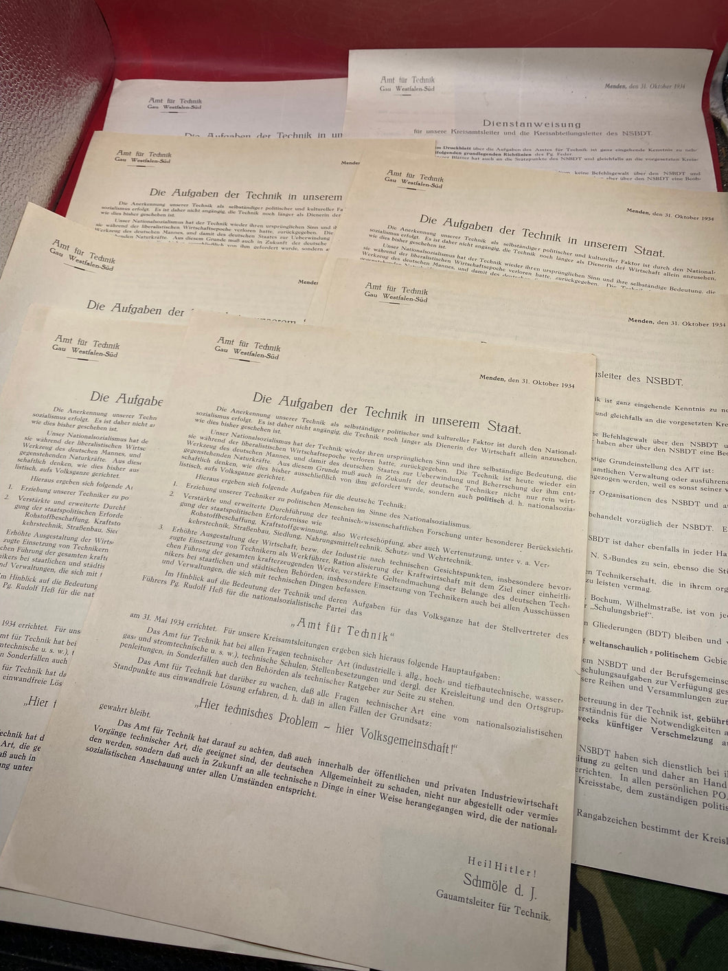 Group of WW2 German Technical School Letters.