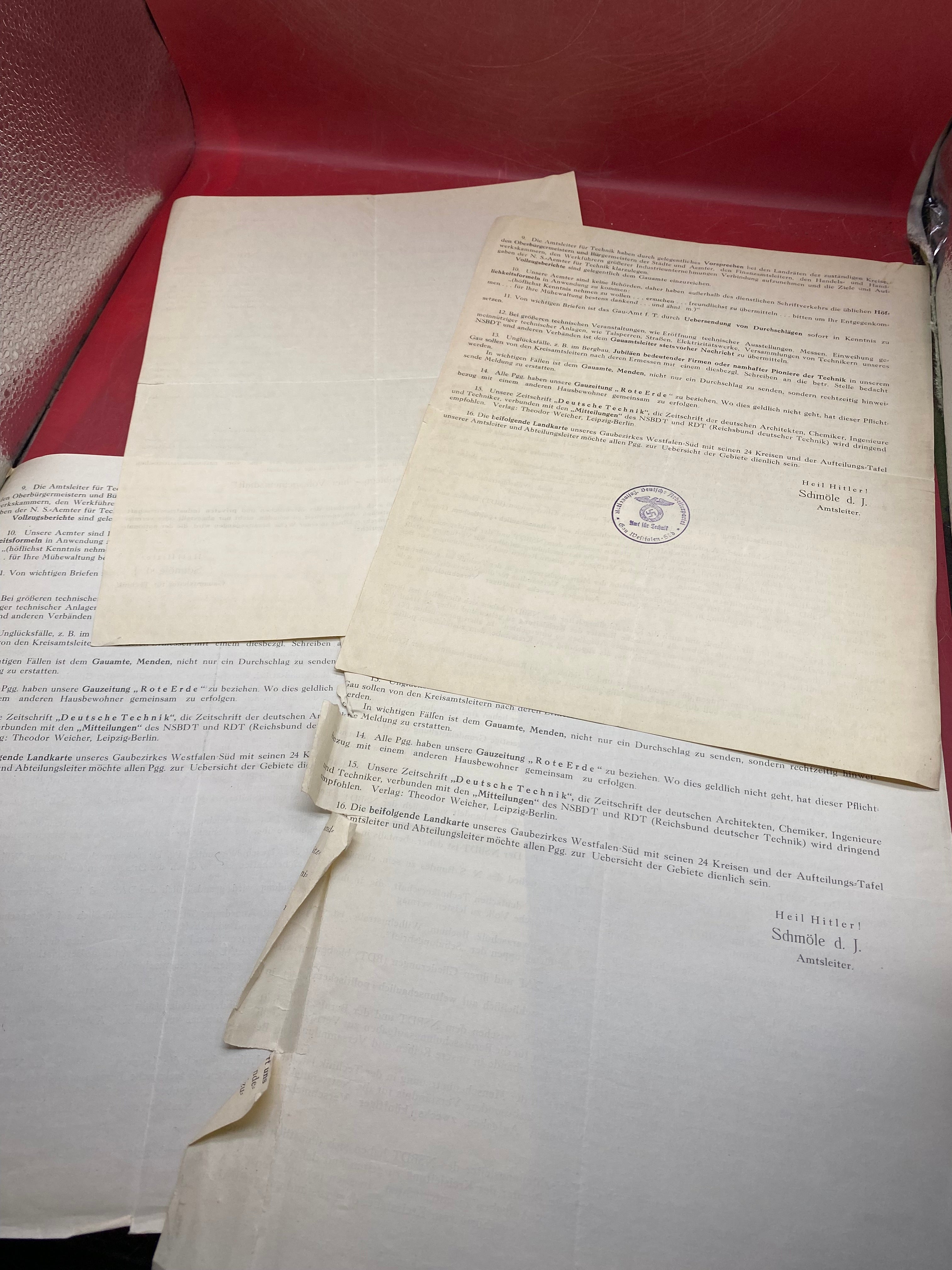 Group of WW2 German Technical School Letters - With Good Stamp. - The Militaria Shop