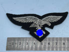 Reproduction WW2 German Luftwaffe Officer's Bullion Breast Eagle on a black background - The Militaria Shop