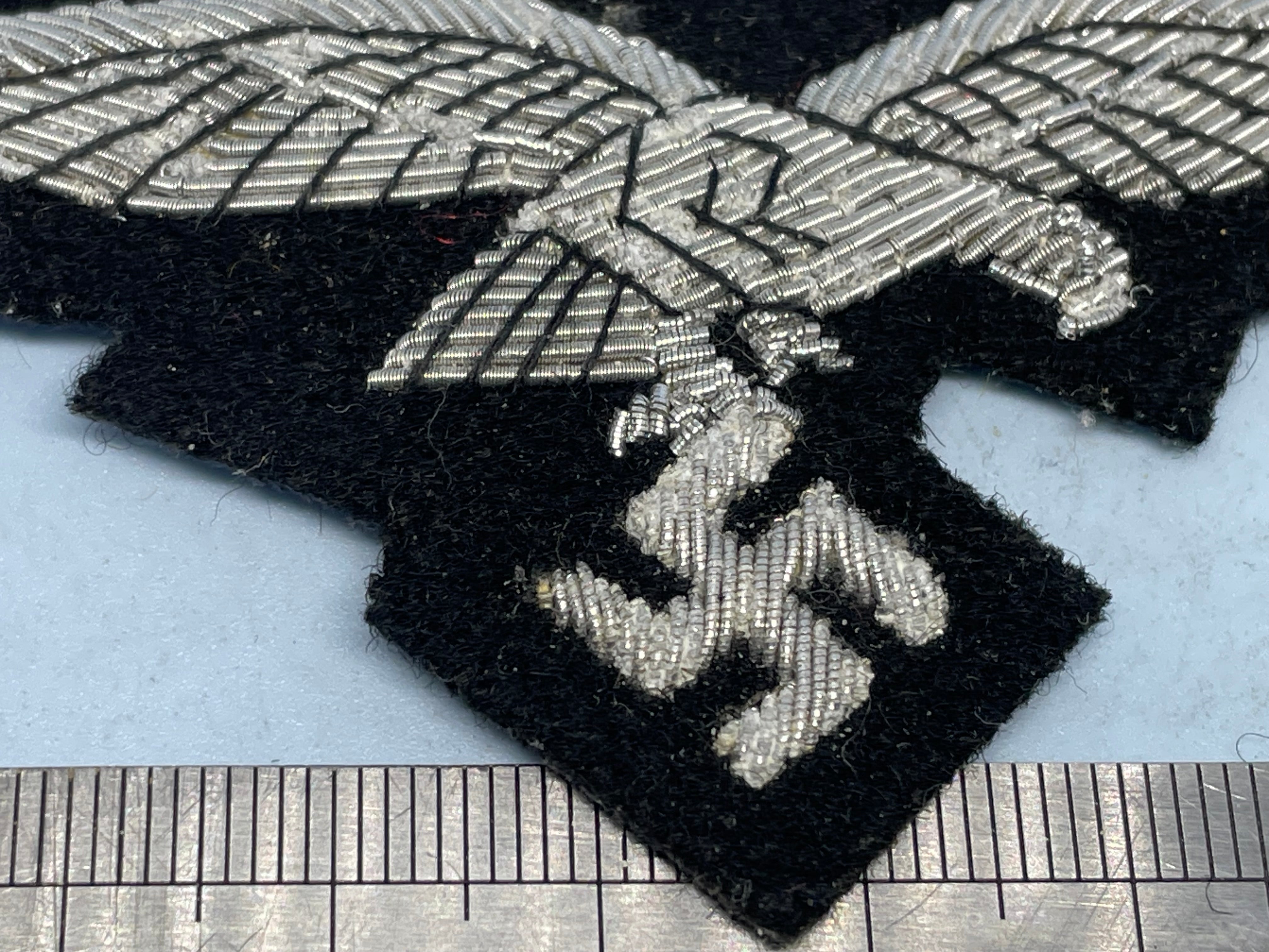 Reproduction WW2 German Luftwaffe Officer's Bullion Breast Eagle on a black background - The Militaria Shop