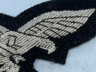 Reproduction WW2 German Luftwaffe Officer's Bullion Breast Eagle on a black background - The Militaria Shop