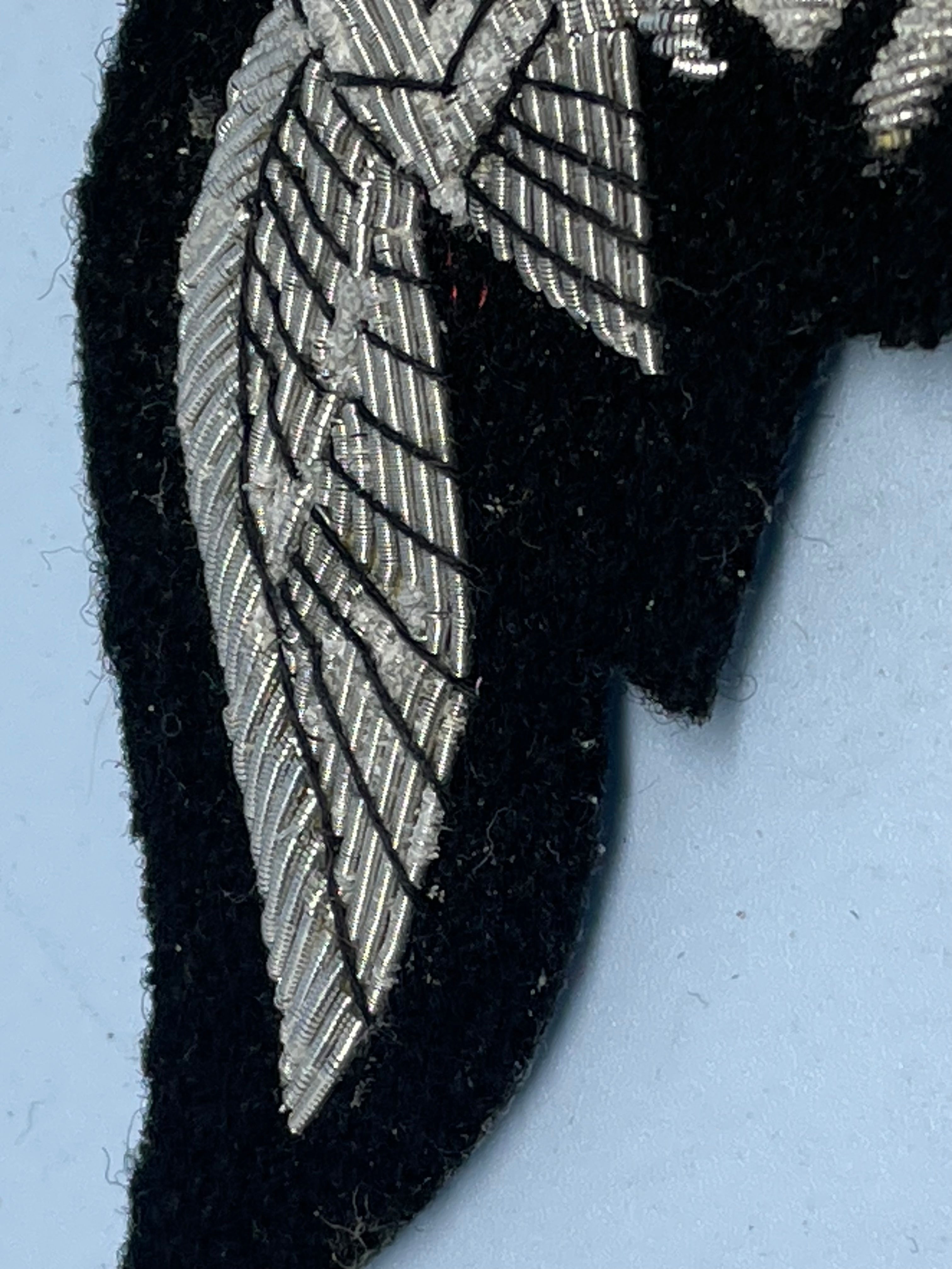 Reproduction WW2 German Luftwaffe Officer's Bullion Breast Eagle on a black background - The Militaria Shop