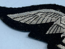 Load image into Gallery viewer, Reproduction WW2 German Luftwaffe Officer's Bullion Breast Eagle on a black background - The Militaria Shop
