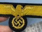 Reproduction WW2 German Kriegsmarine Officer's Bullion Breast Eagle on a black background - The Militaria Shop
