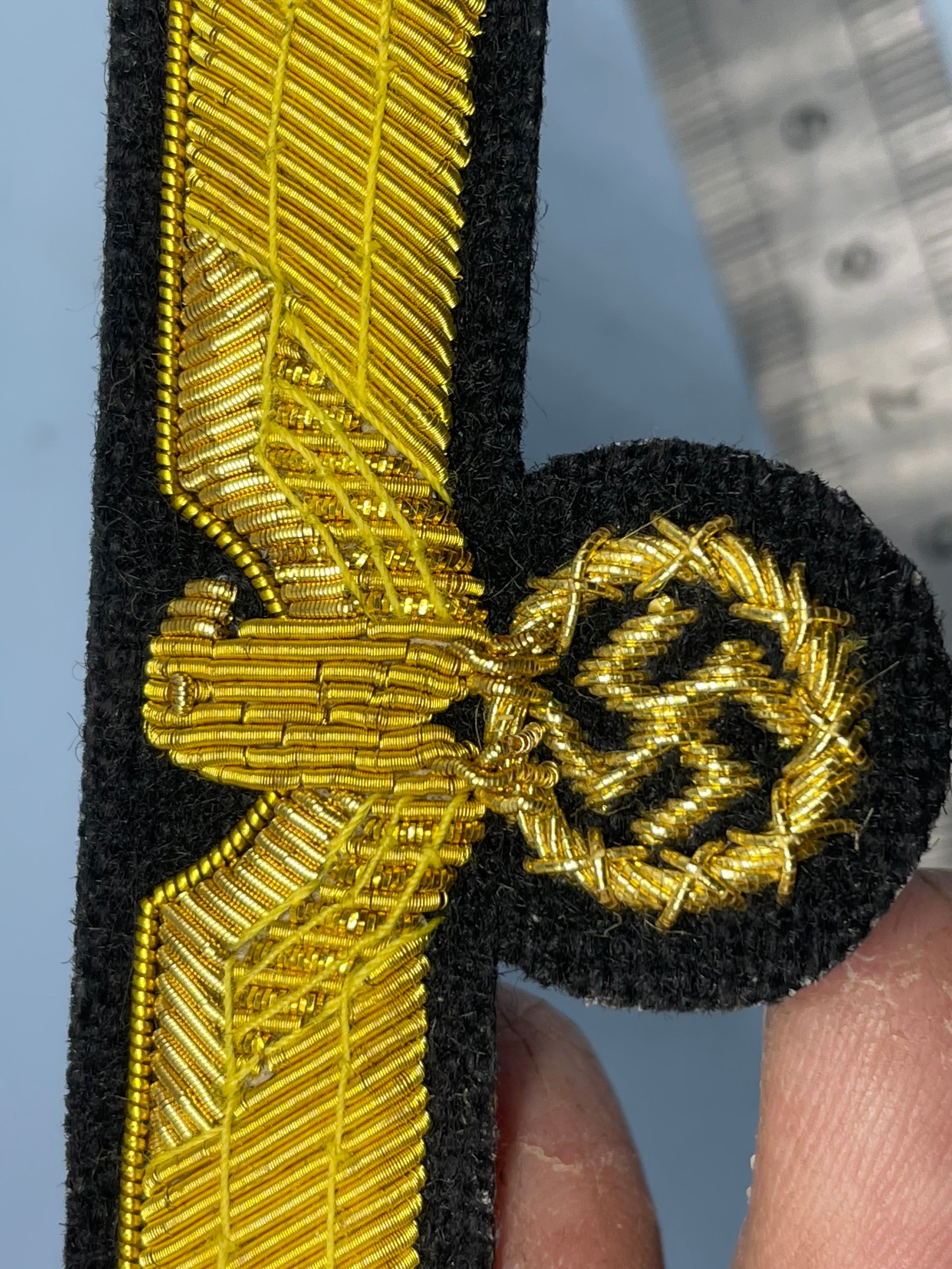 Reproduction WW2 German Kriegsmarine Officer's Bullion Breast Eagle on a black background - The Militaria Shop