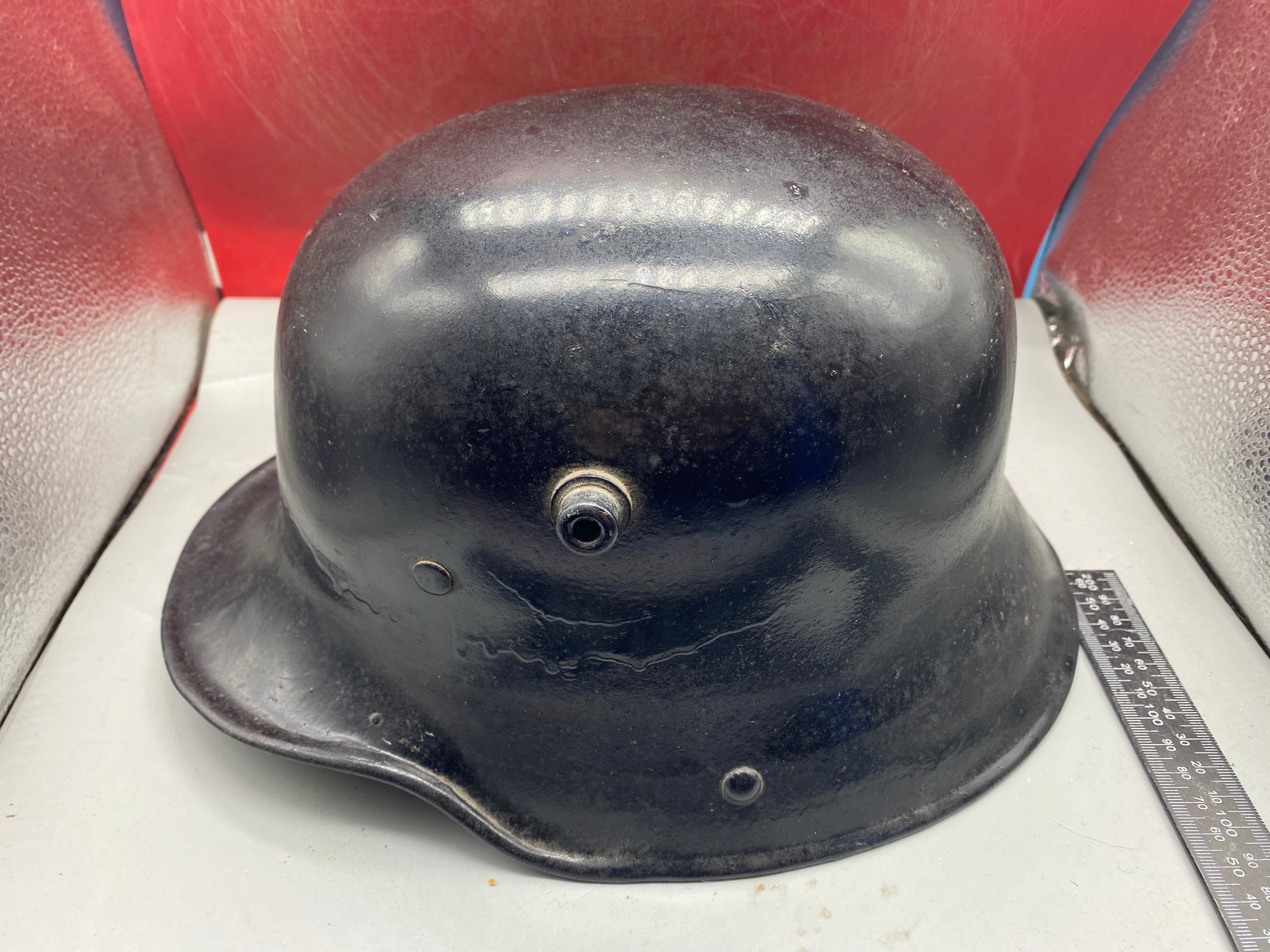 Original German Early SS Transitional M16 Helmet with Liner Band - WW1/WW2 - The Militaria Shop